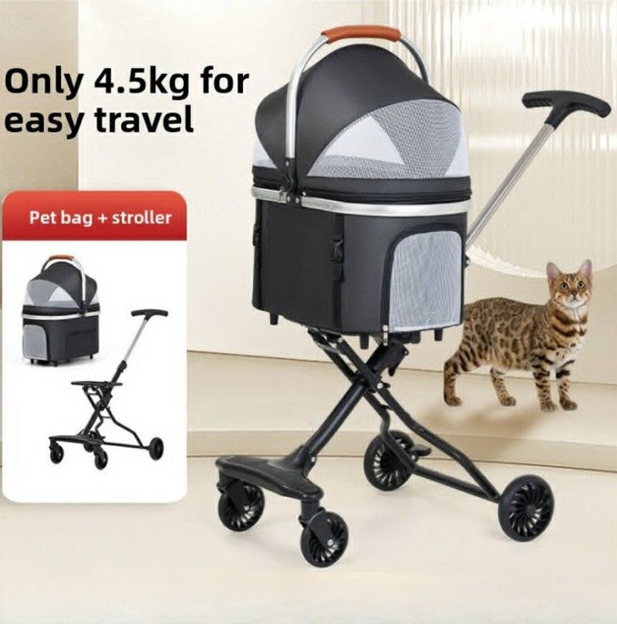 Coche para Mascotas 2en 1 | Coche de Paseo + Transportadora Portátil