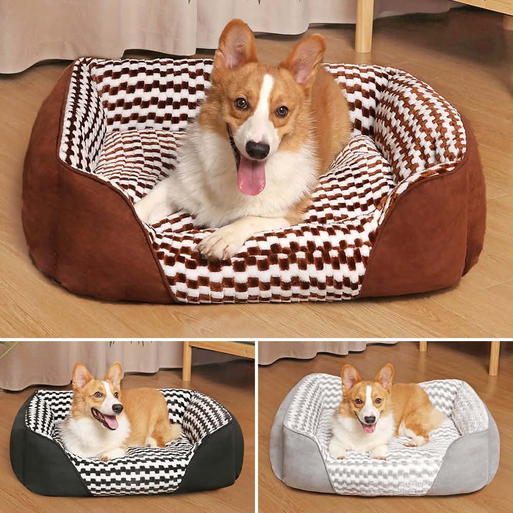 Cama Rectangular Premium para Mascotas 80 x 65 x 18 cm